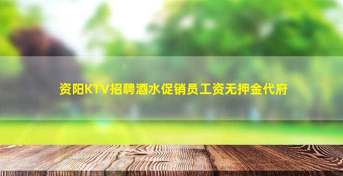 资阳KTV招聘酒水促销员工资无押金代府